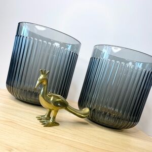 Flower Pots Brass Peacock IKEA Set/3 Glass Modern Plant Bird Decor Home Planters